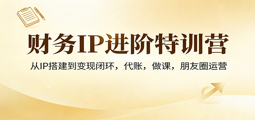 财务IP进阶特训营：从IP搭建到变现闭环，代账，做课，朋友圈运营-洛柒笔记