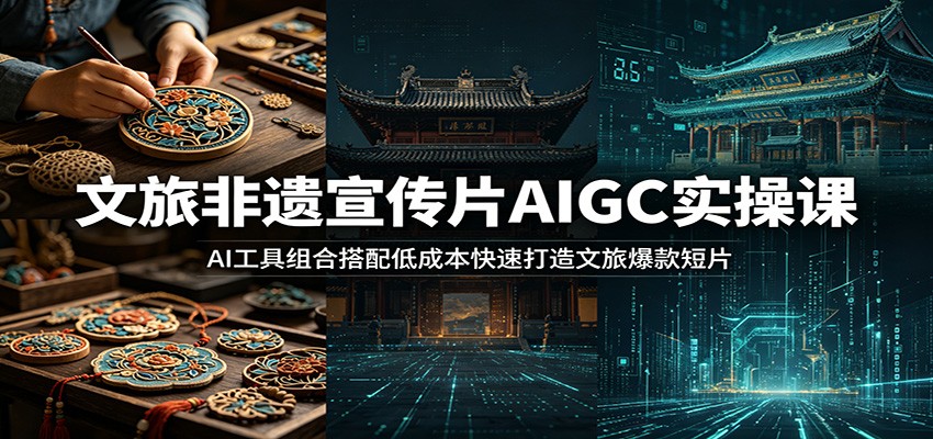 文旅非遗宣传片AIGC实操课：AI工具组合搭配低成本快速打造文旅爆款短片-洛柒笔记