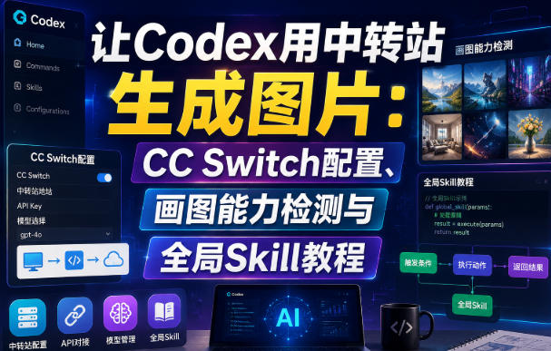 让Codex用中转站生成图片：CC Switch配置、画图能力检测与全局Skill教程-洛柒笔记