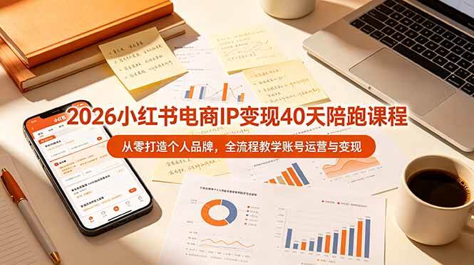 （19103期）2026小红书电商IP变现40天陪跑课程-11期，从零打造个人品牌，全流程教学账号运营与变现-洛柒笔记