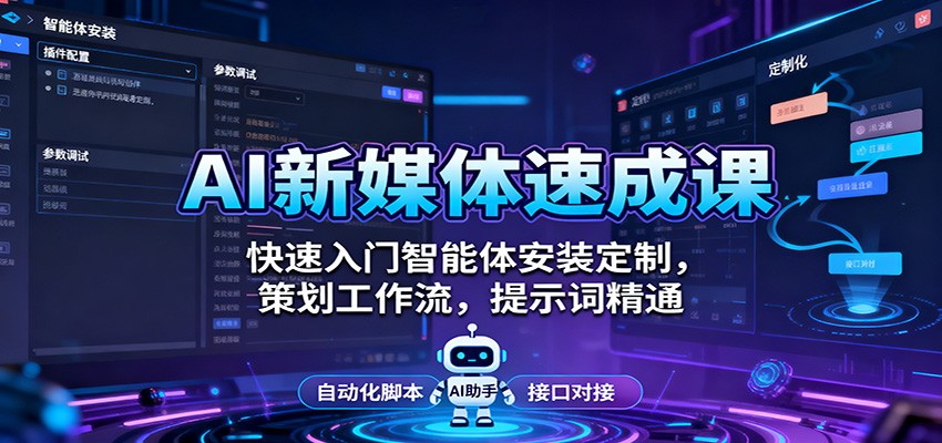 AI新媒体速成课：快速入门智能体安装定制，策划工作流，提示词精通-洛柒笔记