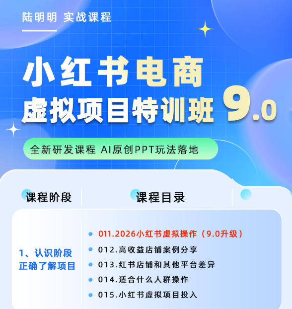 小红书虚拟项目特训班9.0，AI原创PPT技术全跑通，单店纯利润几个W
