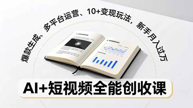 （16773期）AI+短视频全能创收课，爆款生成、多平台运营、10+变现玩法，新手月入过万-洛柒笔记