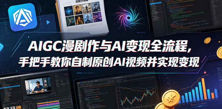 AIGC漫剧创作与AI变现全流程，手把手教你自制原创AI视频并实现变现-洛柒笔记