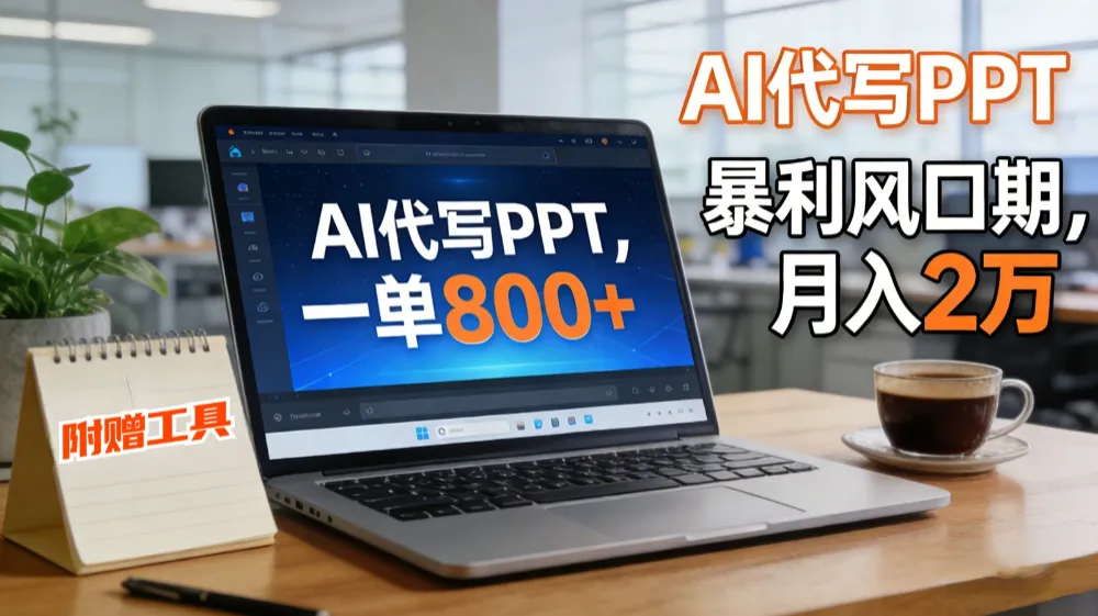AI 代写做 PPT！一单狂赚 800+，风口期月入 2 万（工具 + 提示词直接送）-洛柒笔记
