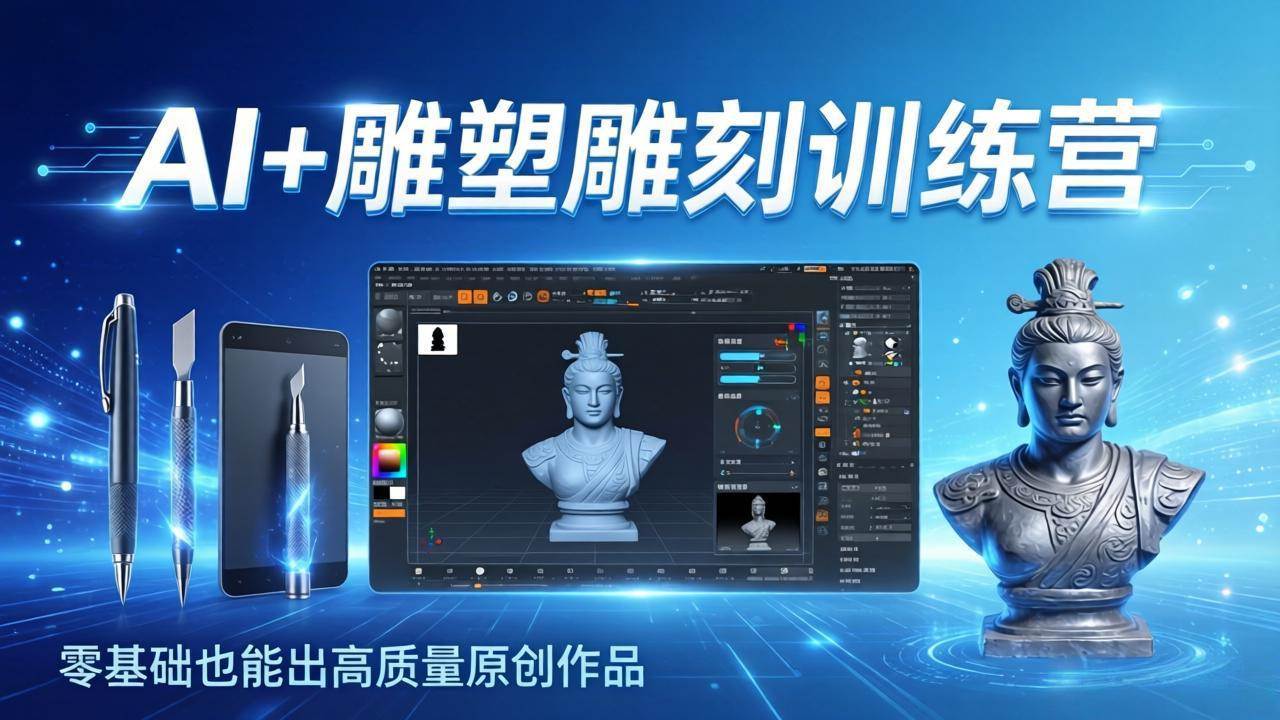 （17651期）AI+雕塑雕刻训练营：从AI创作、大模型训练到3D雕刻 + 渲染，零基础也能出高质量原创作品-洛柒笔记