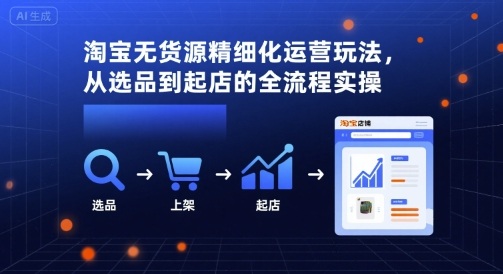 淘宝无货源精细化运营玩法，从选品到起店的全流程实操-洛柒笔记