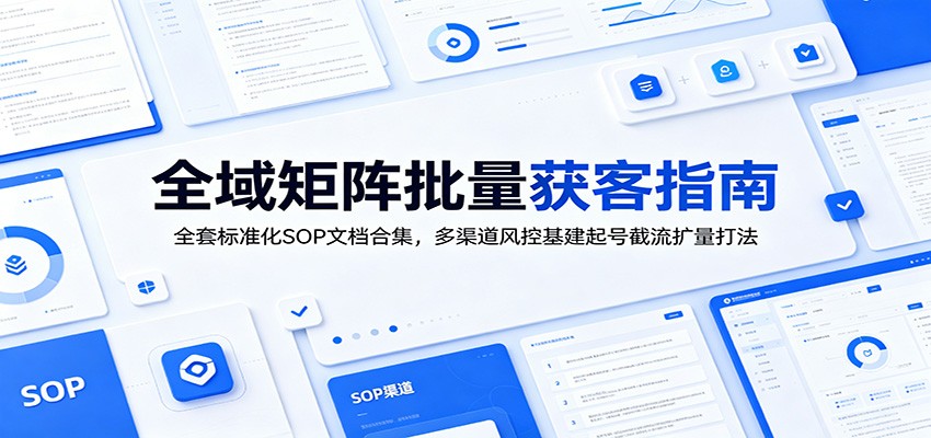 全域矩阵批量获客指南：全套标准化SOP文档合集，多渠道风控基建起号截流扩量打法-洛柒笔记