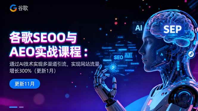 （16463期）谷歌SEO与AEO实战课程：通过AI技术实现多渠道引流，实现网站流量增长300%-洛柒笔记