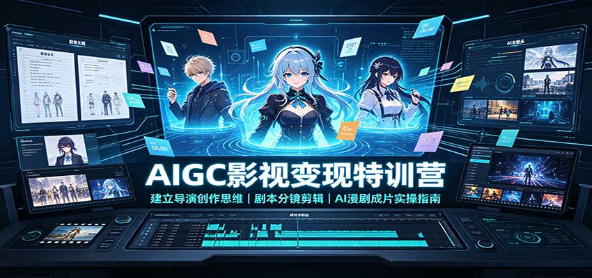 AIGC影视变现特训营：建立导演创作思维，剧本分镜剪辑，AI漫剧成片实操指南-洛柒笔记