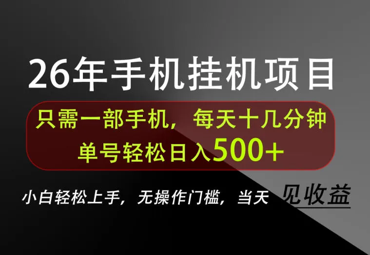 长期稳定可做，只需一部手机！单号轻松日入500+，不搞套路，只讲干货！-洛柒笔记