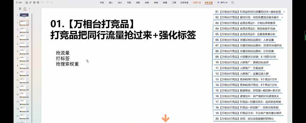 （19431期）老火电商03期万相台截流课：竞品多渠道筛选｜多计划测试递增｜全站联动拉新收割全套实操教学-洛柒笔记