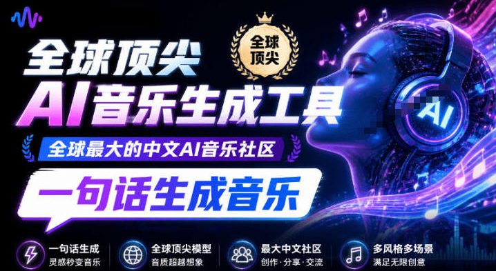 热门爆款AI工具！AI音乐一键生成器，效果逼真，一句话即可创建歌曲音效音乐，小白也可以轻松上手音述