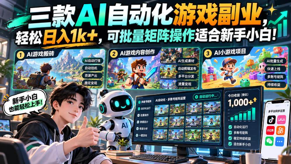 （20699期）三款长期稳定AI自动化游戏，日入千元，毫无保留的全部教给你！-洛柒笔记