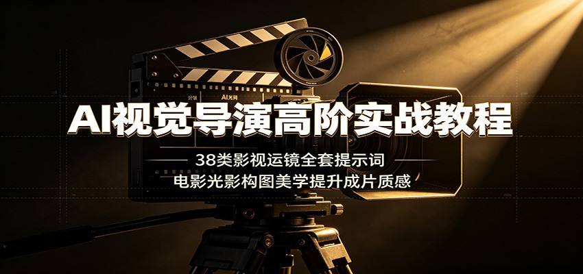 AI视觉导演高阶实战教程：38类影视运镜全套提示词，电影光影构图美学提升成片质感-洛柒笔记
