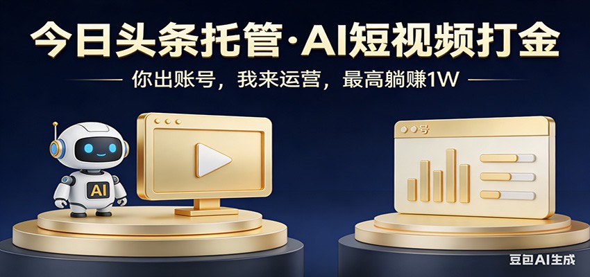 头条号AI托管，我提供作品，你提供账号，每天5分钟发布，小白躺赚3000+-洛柒笔记