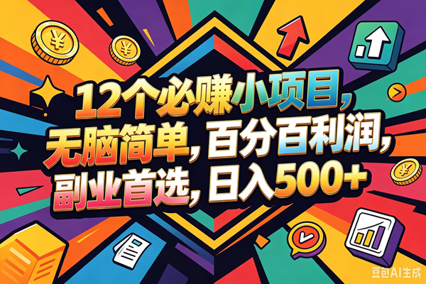 （18291期）12个必赚钱的小项目，百分百赚米，无脑简单，副业首选，日入600+-洛柒笔记