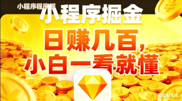 微信小程序掘金项目，日入几张，项目简单，小白一看就懂，5分钟就能学会上手操作【揭秘】-洛柒笔记