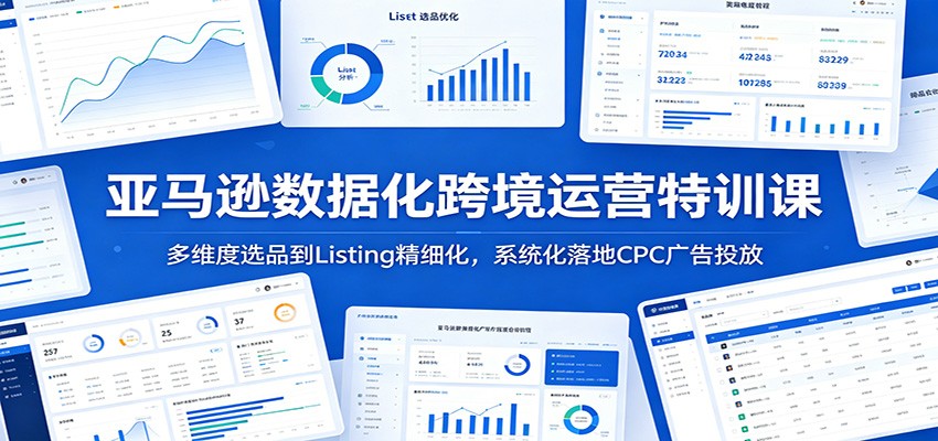 亚马逊数据化跨境运营特训课：多维度选品到Listing精细化，系统化落地CPC广告投放-洛柒笔记