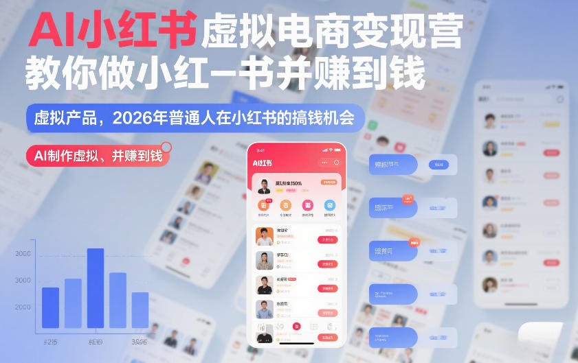 AI小红书虚拟电商变现营，教你做小红书并賺到钱，虚拟产品，2026年普通人在小红书的搞钱机会（更新中）-洛柒笔记