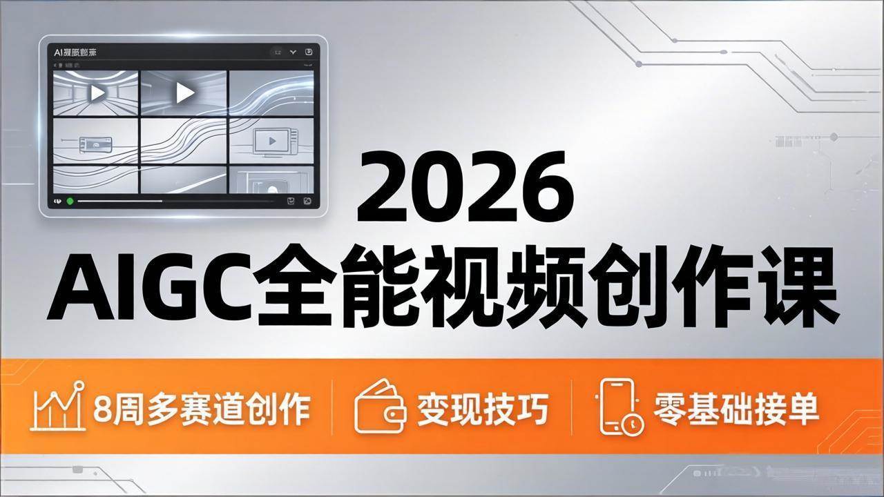 （18215期）2026AIGC全能视频创作课，8周吃透多赛道创作+变现，零基础也能高效出片接单-洛柒笔记
