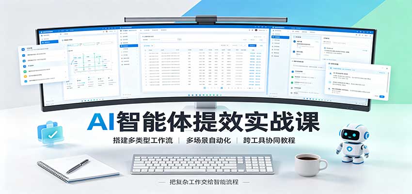 AI智能体提效实战课：搭建多类型工作流，多场景自动化，跨工具协同教程-洛柒笔记