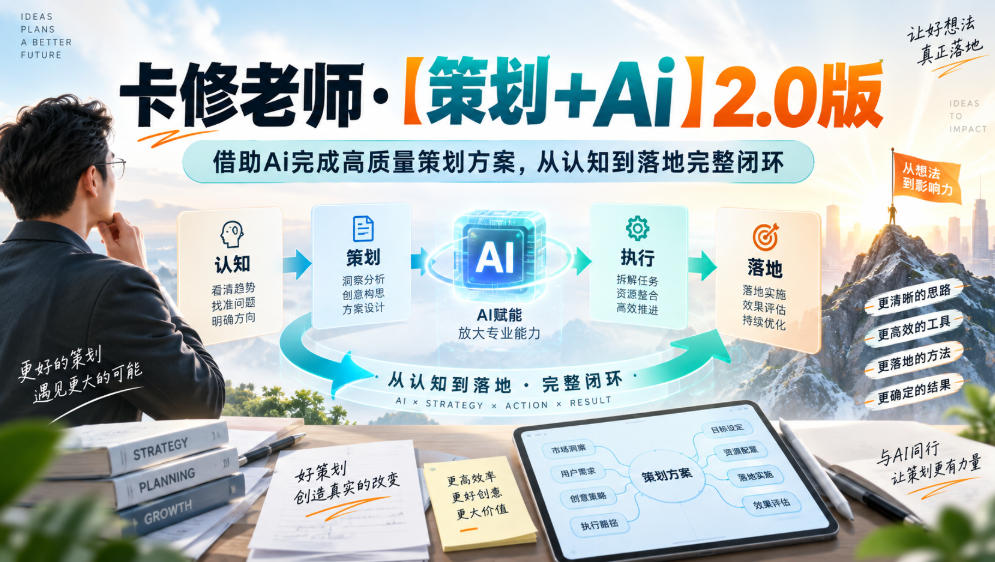 卡修老师·【策划+Ai】2.0版借助Ai完成高质量策划方案，从认知到落地完整闭环-洛柒笔记