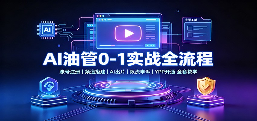 AI油管0-1实战：账号注册频道搭建，AI出片，限流申诉，YPP开通全套教学-洛柒笔记