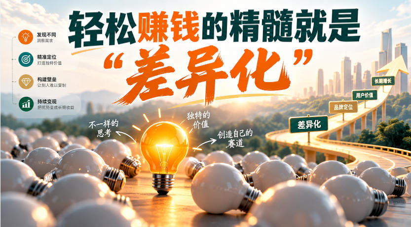 某公众号付费文章：轻松賺钱的精髓就是“差异化”-洛柒笔记
