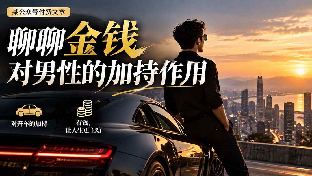 （20627期）【无水印】某公众号付费文章：聊聊金钱对男性的加持作用-洛柒笔记
