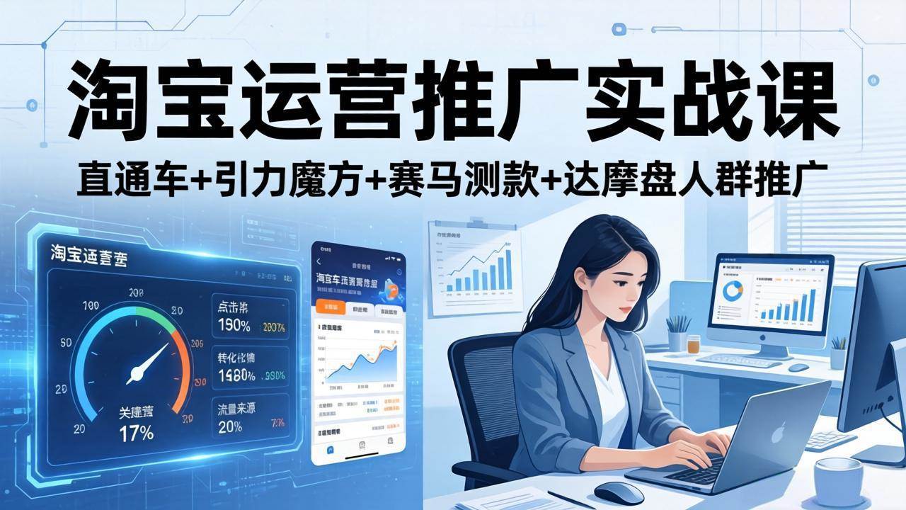 （17774期）淘宝运营推广实战课（更新26年3月）直通车+引力魔方+赛马测款+达摩盘人群推广等-洛柒笔记