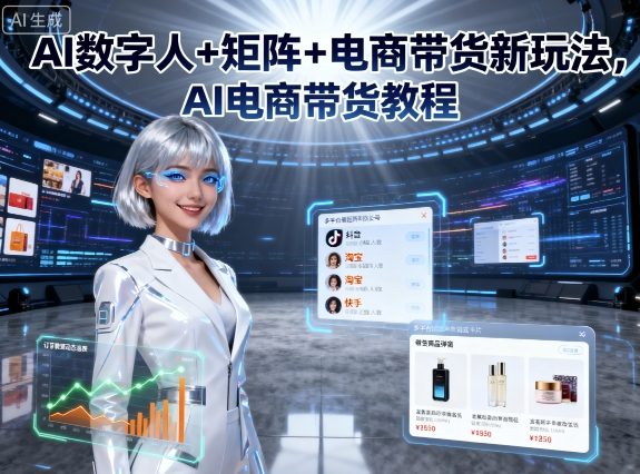 AI数字人+矩阵+电商带货新玩法，AI电商带货教程-洛柒笔记