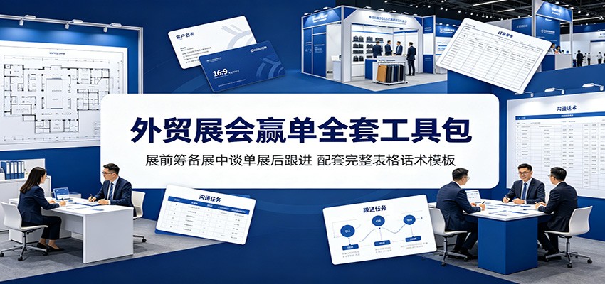 外贸展会赢单全套工具包：展前筹备展中谈单展后跟进，配套完整表格话术模板-洛柒笔记