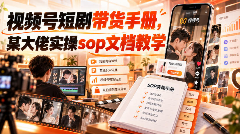 视频号短剧带货手册，某大佬实操sop文档教学-洛柒笔记