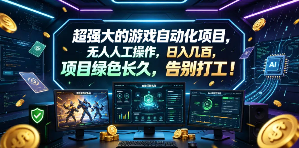 超强大的游戏自动化项目，无人人工操作，日入几百，项目绿色长久，告别打工！-洛柒笔记