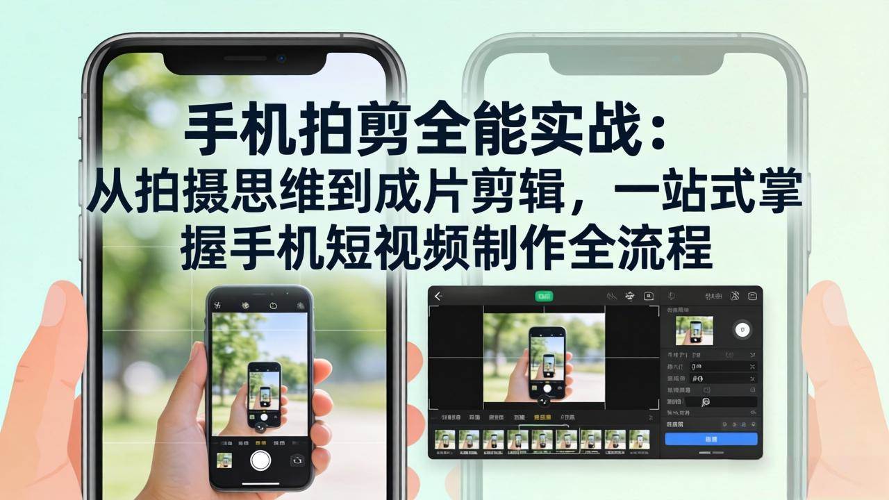 （17713期）手机拍剪全能实战：从拍摄思维到成片剪辑，一站式掌握手机短视频制作全流程-洛柒笔记