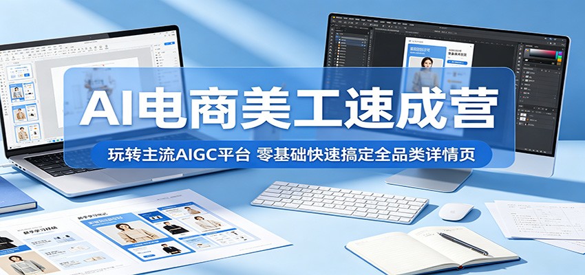 AI电商美工速成营：玩转主流AIGC平台，零基础快速搞定全品类详情页-洛柒笔记