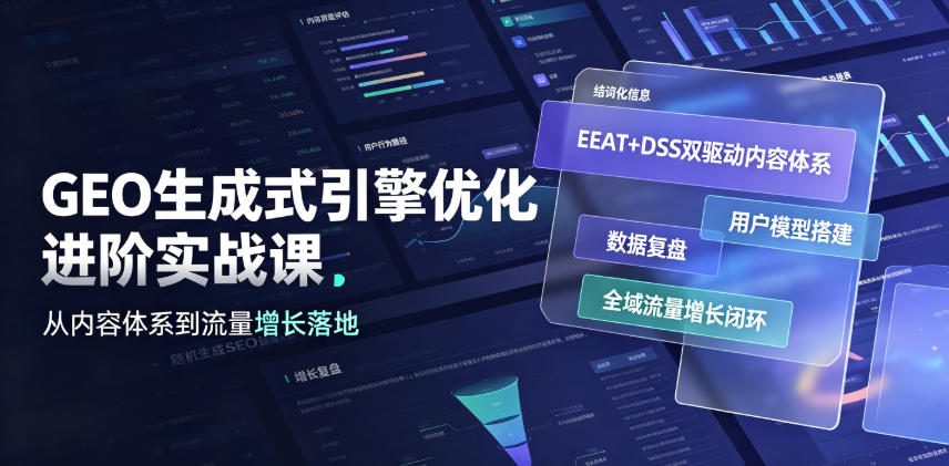 GEO生成式引擎优化进阶实战课｜EEAT+DSS双驱动内容体系、用户模型搭建、数据复盘、全域流量增长闭环落地教程-洛柒笔记