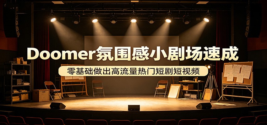 Doomer氛围感小剧场速成，零基础做出高流量热门短剧短视频-洛柒笔记