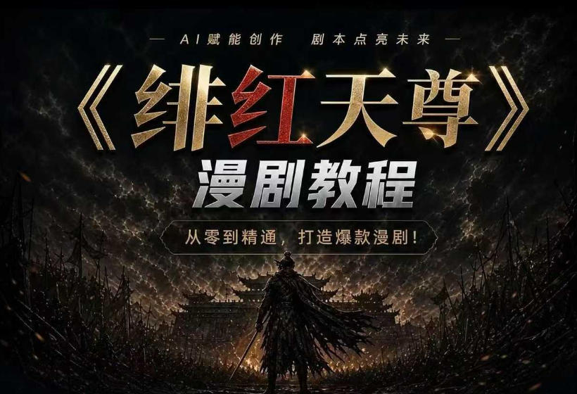 绯红天尊AI漫剧系统教程｜从零入门到精通，工具运用+剧本创作+爆款逻辑+提示词素材+镜头剪辑，全套爆款漫剧落地实战课-洛柒笔记