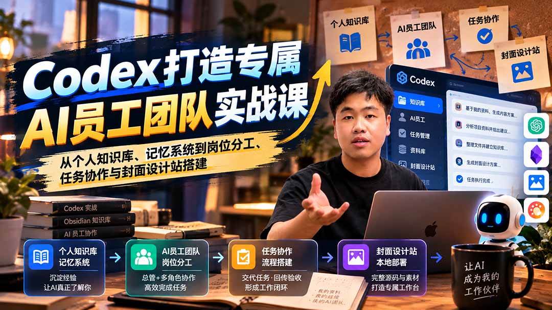（20916期）【无水印】Codex打造专属AI员工团队实战课：从个人知识库、记忆系统到岗位分工、任务协作与封面设计站搭建-洛柒笔记