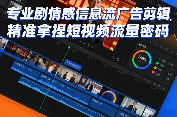 专业剧情感信息流广告剪辑，精准拿捏短视频流量密码-洛柒笔记