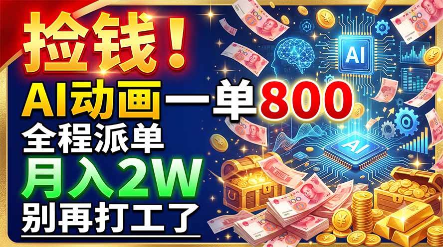 （19330期）捡钱！AI动画一单800，全程派单，月入2W，别再打工了-洛柒笔记