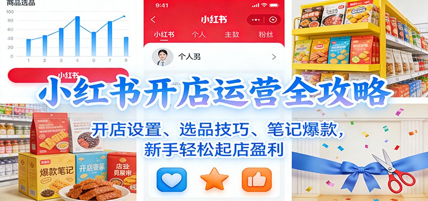 小红书开店运营全攻略：开店设置、选品技巧、笔记爆款，新手轻松起店盈利-洛柒笔记