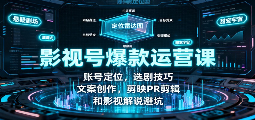 影视号爆款运营课：账号定位，选剧技巧，文案创作，剪映PR剪辑和影视解说避坑-洛柒笔记