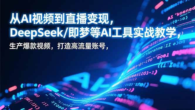 （17001期）从AI视频到直播变现，DeepSeek/即梦等AI工具实战教学，生产爆款视频，打造高流量账号-洛柒笔记