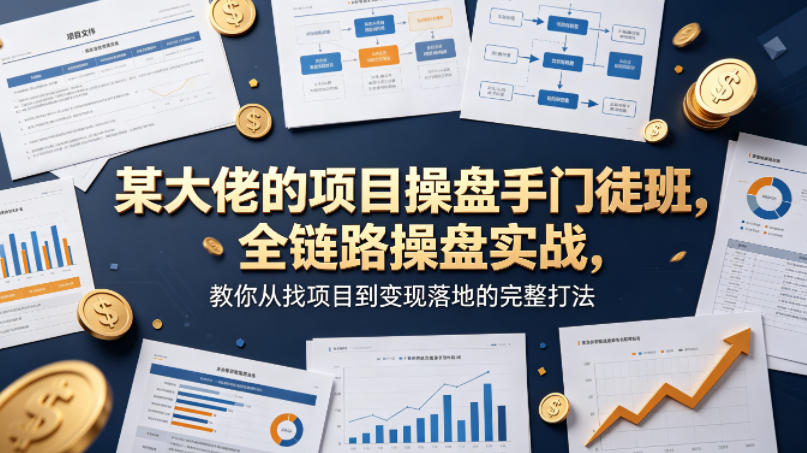 某大佬的项目操盘手门徒班，全链路操盘实战，教你从找项目到变现落地的完整打法-洛柒笔记
