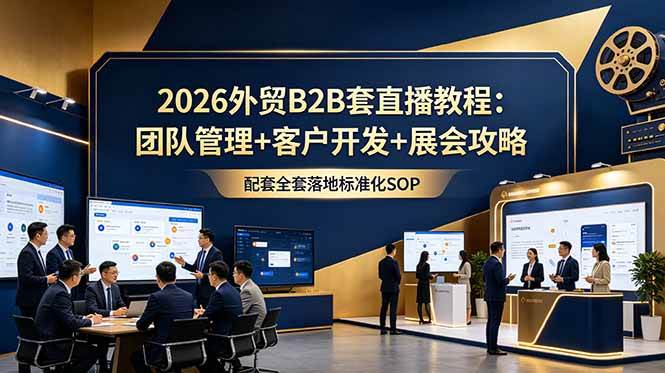（18994期）2026外贸B2B套直播教程：团队管理+客户开发+展会攻略，配套全套落地标准化SOP-洛柒笔记