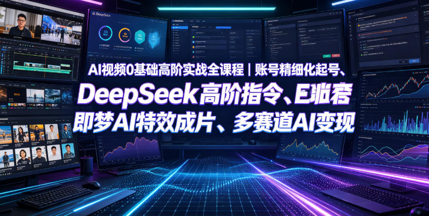 AI视频0基础高阶实战全课程｜账号精细化起号、DeepSeek高阶指令、即梦AI特效成片、多赛道AI短视频量产变现-洛柒笔记