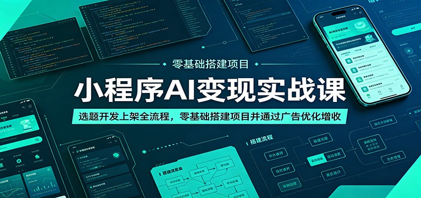 小程序AI变现实战课：选题开发上架全流程，零基础搭建项目并通过广告优化增收-洛柒笔记